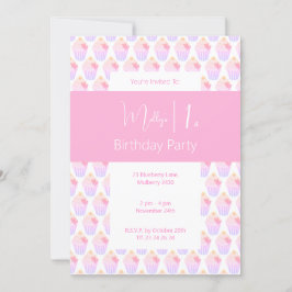 illusima Regenboog Cupcakes 1e Verjaardagsfeest Kaart