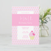 illusima Regenboog Cupcakes 1e Verjaardagsfeest Kaart (Staand voorkant)