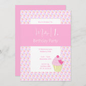 illusima Regenboog Cupcakes 1e Verjaardagsfeest Kaart (Voorkant / Achterkant)