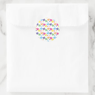illusima Regenboog Liefde Harten Feest Ronde Sticker