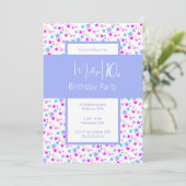 illusima regenboog sterren blauw meisjes 10e verja kaart (Staand voorkant)