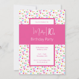 illusima regenboog sterren meisjes 10e verjaardag kaart