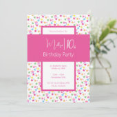 illusima regenboog sterren meisjes 10e verjaardag kaart (Staand voorkant)