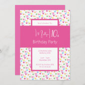 illusima regenboog sterren meisjes 10e verjaardag kaart (Voorkant / Achterkant)