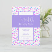 illusima Regenboog Sterren Paarse Meisjes 10e Verj Kaart (Staand voorkant)