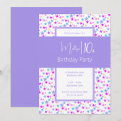 illusima Regenboog Sterren Paarse Meisjes 10e Verj Kaart (Voorkant / Achterkant)