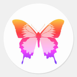 illusima regenboog vlinder wit ronde sticker