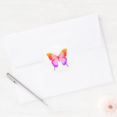 illusima regenboog vlinder wit ronde sticker (Envelop)