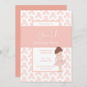 illusima roze ballerina schoenen 1e verjaardag kaart (Voorkant / Achterkant)