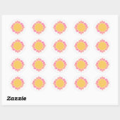 illusima Roze Gradiënt Zonnebloem Geel Wit Ronde Sticker (Vel)