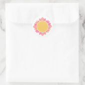 illusima Roze Gradiënt Zonnebloem Geel Wit Ronde Sticker (Tas)