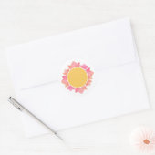 illusima Roze Gradiënt Zonnebloem Geel Wit Ronde Sticker (Envelop)