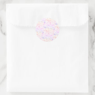 illusima Roze, Paars, Oranje Confetti Feest Ronde Sticker