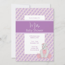 illusima roze Paarse tinten bloemig Baby shower Kaart