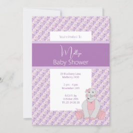illusima roze Paarse tinten bloemig Baby shower Kaart