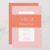 illusima Roze Perzik Tonen Bloemen 1e Verjaardag Kaart (Voorkant / Achterkant)