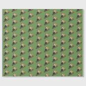 illusima Toekan Kerst Groen Cadeaupapier (Vlak)