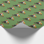 illusima Toucan Christmas Green Cadeaupapier (Hoek)