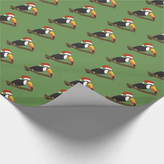 illusima Toucan Christmas Green Cadeaupapier (Hoek)