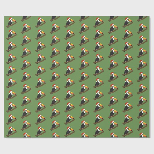 illusima Toucan Christmas Green Cadeaupapier (Vlak)