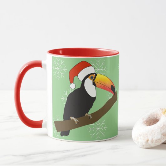 illusima Toucan Christmas Snowflakes Mok (Met donut)