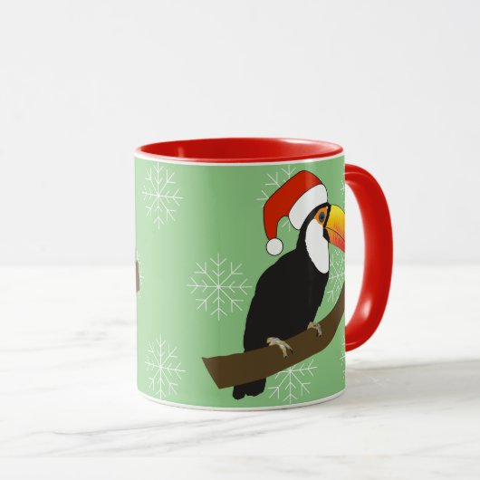illusima Toucan Christmas Snowflakes Mok (Voorkant rechts)