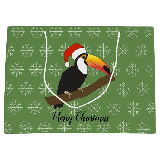 illusima Toucan Kerstmis Snowflake Green Groot Cadeauzakje (Voorkant)