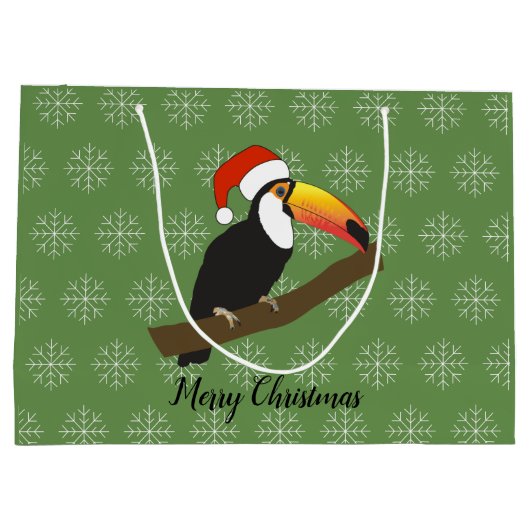 illusima Toucan Kerstmis Snowflake Green Groot Cadeauzakje (Achterkant)