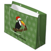 illusima Toucan Kerstmis Snowflake Green Groot Cadeauzakje (Voorkant Gekanteld)