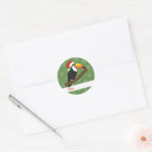 illusima Toucan kerstsnowflakes Green Ronde Sticker (Envelop)