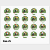 illusima Toucan kerstsnowflakes Green Ronde Sticker (Vel)