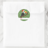 illusima Toucan kerstsnowflakes Green Ronde Sticker (Tas)