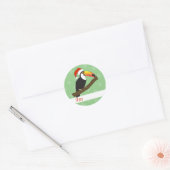 illusima Toucan kerstsnowflakes Light Green Ronde Sticker (Envelop)
