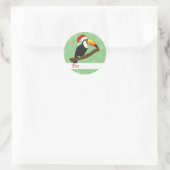 illusima Toucan kerstsnowflakes Light Green Ronde Sticker (Tas)