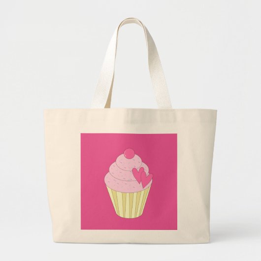 illusima Versierde Cupcake Grote Tote Bag (Voorkant)