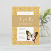 illusima vlinder Confetti meisjes 10e verjaardag Kaart (Staand voorkant)