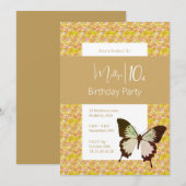 illusima vlinder Confetti meisjes 10e verjaardag Kaart (Voorkant / Achterkant)