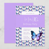 illusima vlinder patroon 10e verjaardag kaart (Voorkant / Achterkant)