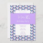 illusima vlinderpatroon Paarse 10e verjaardag Kaart (Voorkant)