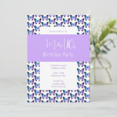 illusima vlinderpatroon Paarse 10e verjaardag Kaart (Staand voorkant)