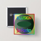 "ILLUSION San Francisco" Button! Vierkante Button 5,1 Cm (Voorkant /achterkant)