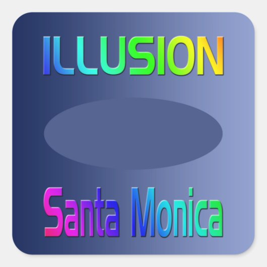 "ILLUSION Santa Monica" Sticker! Vierkante Sticker (Voorkant)