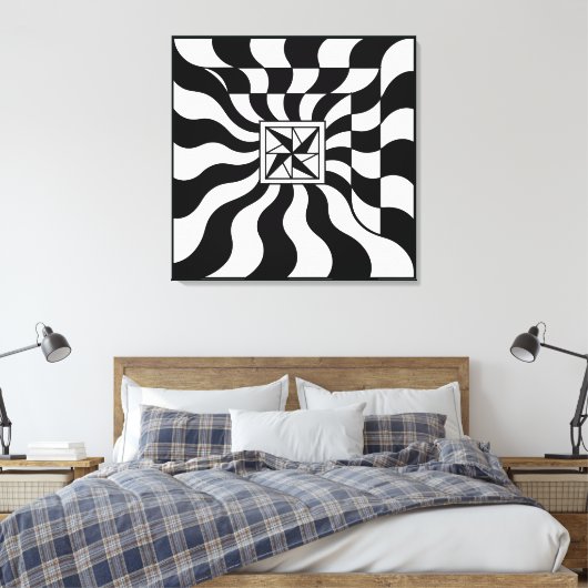 Illusionary Square | Modern Canvas Afdruk (Insitu (Slaapkamer))