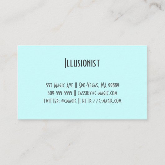 illusionist visitekaartje (Achterkant)