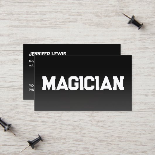 illusionistische magiër contactkaartje (Voorkant / Achterkant in situ)