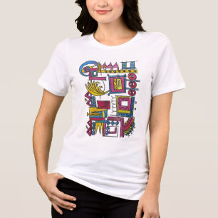 Illusoire-Groteske Handgeschilderde Abstracte Kuns Tri-Blend Shirt