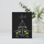 Illustrated Absinthe Set Briefkaart (Staand voorkant)