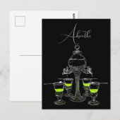 Illustrated Absinthe Set Briefkaart (Voorkant / Achterkant)
