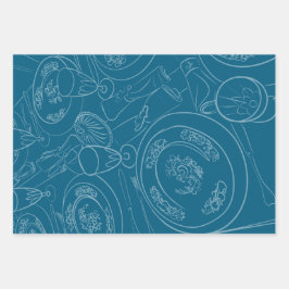 Illustrated Brunch Tablescape Inpakpapier Vel