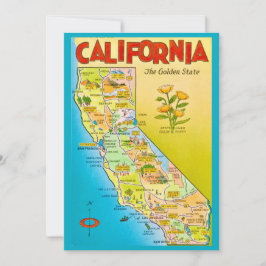 Illustrated California State 5x7 Big Postcard Bedankkaart